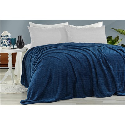 Плед KARVEN Super Soft MELINDA 200*220 п/э евро Р 942 синий (Акция).