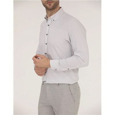 Антрацит Slim Fit рубашка с длинным рукавом