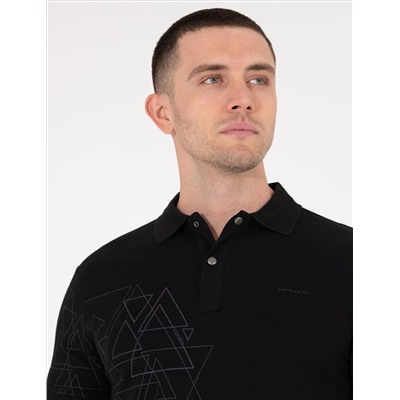 Черная слабая печать Polo Yaka T -For