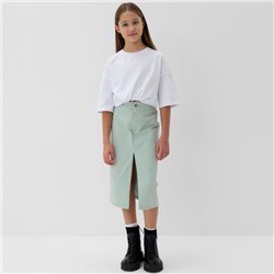 Юбка для девочки MINAKU: Jeans collection, цвет мятный, рост 164 см
