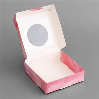 Коробка подарочная сборная с окном, упаковка, «Самой красивой», 10×10×3 см