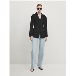 Jeans tiro medio wide leg full length