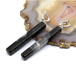 Серьги из яшмы уральской 7*47мм, 15г
