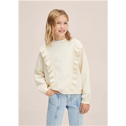 Sudadera algodón volantes -  Niña | MANGO OUTLET España