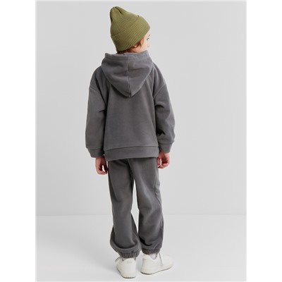Костюм флисовый (худи и брюки) детский MINAKU: Fleece Soft, цвет серый, рост 128 см