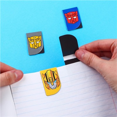 Магнитные закладки для книг, 4 шт. на открытке «Самому крутому!», Transformers
