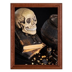 POSV-0042 Постер в рамке 17x23см Череп на книгах