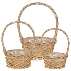 Набор корзин плетеных (ива), 29x29xH13/36 см, 23x23xH11/31 см, 18x18xH9/26 см, (3 шт)