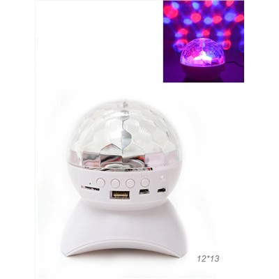 Проектор диско-шар светодиодный классический музыкальный/NA-149-7/уп 60/USB порт/слот для TF-карты/AUX разъем/Bluetooth/встроенный динамик