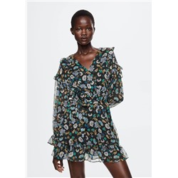 Vestido gasa floral -  Mujer | MANGO OUTLET España