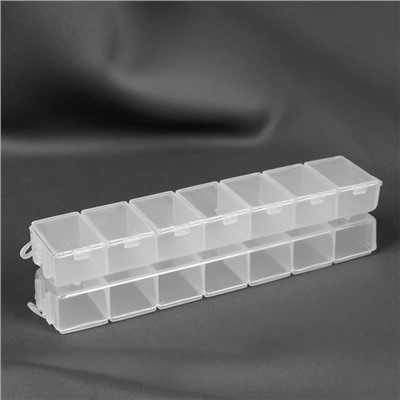 Органайзер для хранения мелочей, с подвесом, 2 шт., 14 ячеек, 15.2×3.2×1.8 см, прозрачный