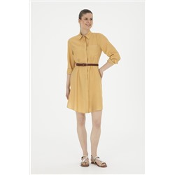 Женщина шафрановое поло Yaka Woven Dress Woven Dress Surprise Discount в корзине