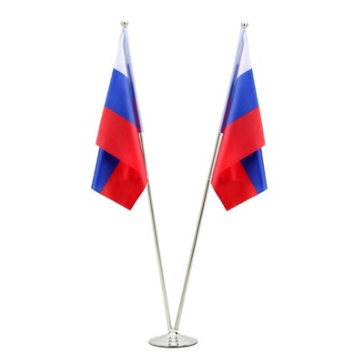 Флагшток напольный двойной 2 метра, выдвижной, платформа d=30 см