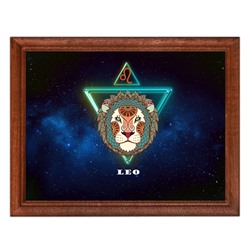 POSG-0006 Постер в рамке 23x17см Знаки Зодиака - Лев