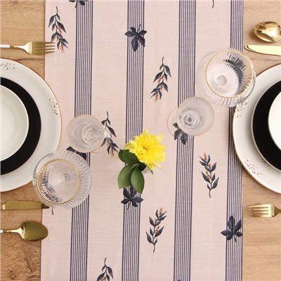 Дорожка на стол Этель Leaves, 40×149см, 100% хлопок, репс 220 г/м², бежевая