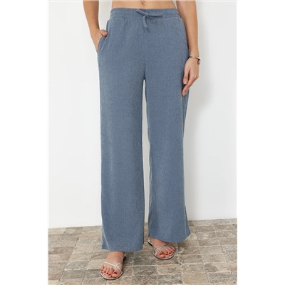 Premium Indigo Wide Geats Гибкие вязаные штаны Twoss24pl00054