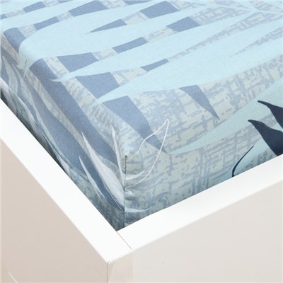 Простыня на резинке Этель Areca palm, 160*200*25см, поплин, 125 г/м2