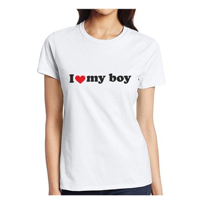 Женская футболка "I love my boy" SALE