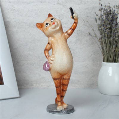 Фигурка Кошка Селфи 19 см / YX81007 /уп 24/