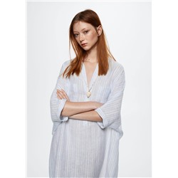 Vestido camisero 100% lino -  Mujer | MANGO OUTLET España