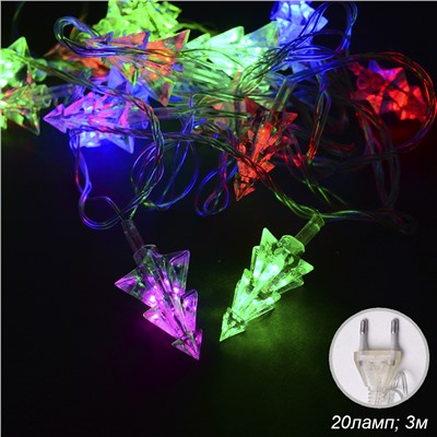Гирлянда светодиодная 3 м 20 LED Елочки / GT605 /уп 100/