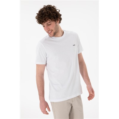 Мужская регулярная посадка велосипеда neckle white basic t -hish urd