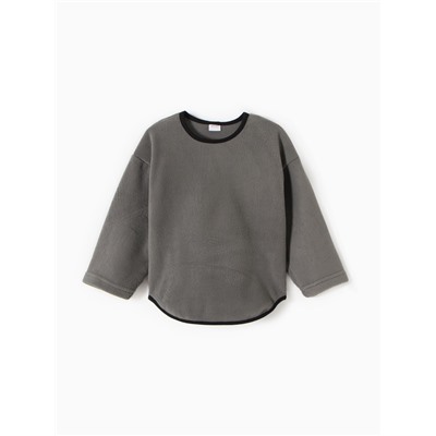 Свитшот флисовый детский MINAKU: Fleece Soft, цвет графит, рост 116 см