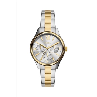 Reloj de cuarzo de acero Rye - Plateado y dorado
