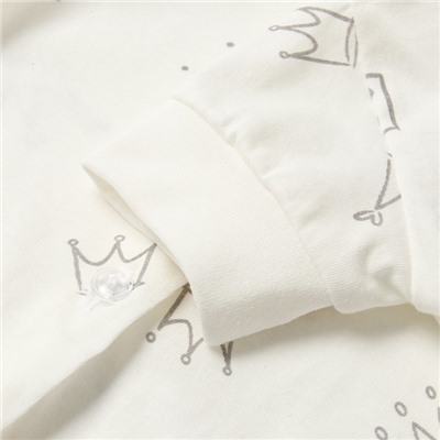 Песочник Bloom Baby Короны с кор. рукавом, р. 62 см, молочный