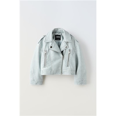 CAZADORA BIKER EFECTO PIEL DESGASTADA
