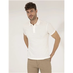Белая стройная посадка Polo yaka basic t -красавица