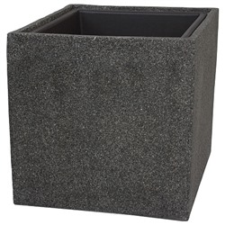 Кашпо Nobilis Marco "Rock2-grey Cube" (полистоун), 20х20хH20 см, с тех.горшком