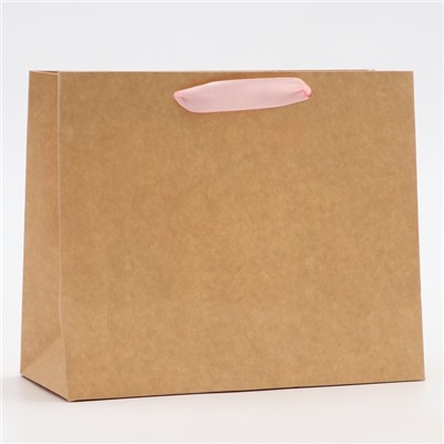 Пакет подарочный с PVC окном, «Пионы», 24×11×20 см