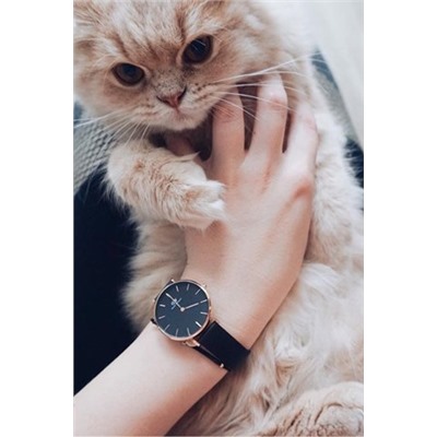 Reloj de cuarzo de piel y chapado en oro rosa Petite Sheffield