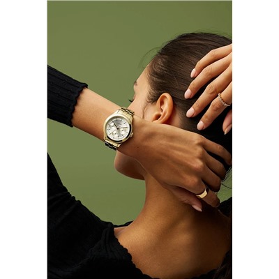 Reloj de cuarzo de acero - Dorado y blanco