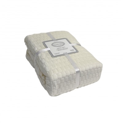Плед KARVEN Super Soft MELINDA 200*220 п/э евро Р 942 кремовый (Акция).