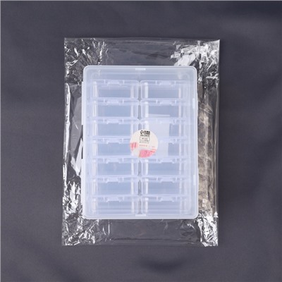 Органайзер для хранения мелочей, 14 баночек, 15.7×11.7×7.2 см, прозрачный