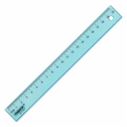 Линейка пластиковая 20 см, ПИФАГОР, прозрачная, тонированная, 210831