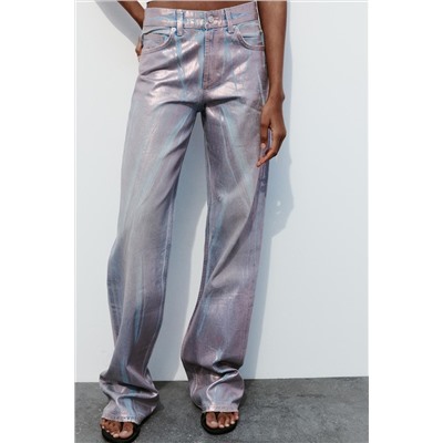 JEANS TRF FULL LENGTH FOIL TIRO MEDIO