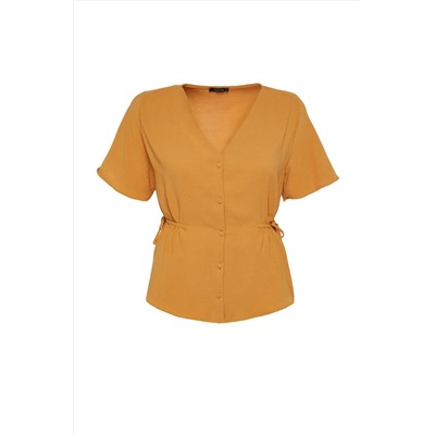 Плетение горчицы v -neck -sInding blouse tbbss22bz0753