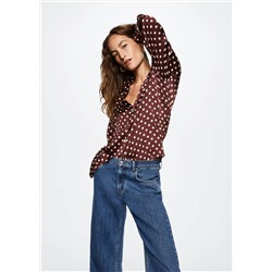 Camisa satinada lunares -  Mujer | MANGO OUTLET España