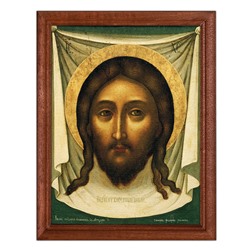 POSV-0125 Постер в рамке 17x23см Спас Нерукотворный (Симон Ушаков, 1658)