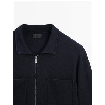 Cárdigan punto cremallera cuello camisero
