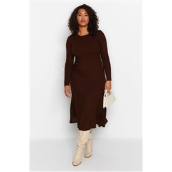 Коричневый велосипедный воротник Midi Ditwear платье tbbaw24ah00021