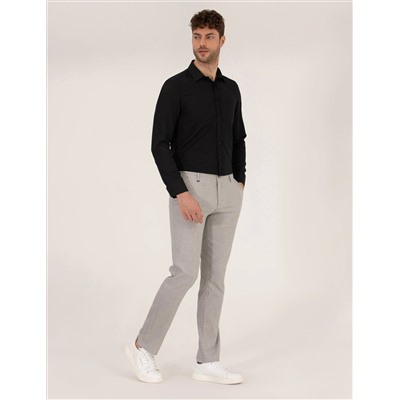 Black Slim Fit Oxford рубашка