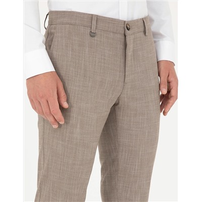 Бежевый бывший. Тканевые штаны Slim Fit