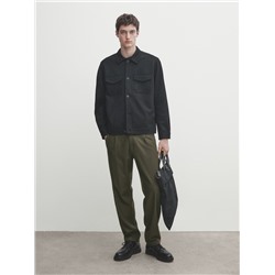 Pantalón chino mezcla lana relaxed fit