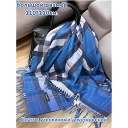 Платок утепленный с кистями Двусторонняя клетка Арт 4