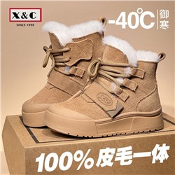 Детские зимние ботинки с натуральным мехом  X&*C KID*S