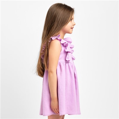Платье детское с рюшей KAFTAN «Муслин», размер 32 (110-116 см), лиловое